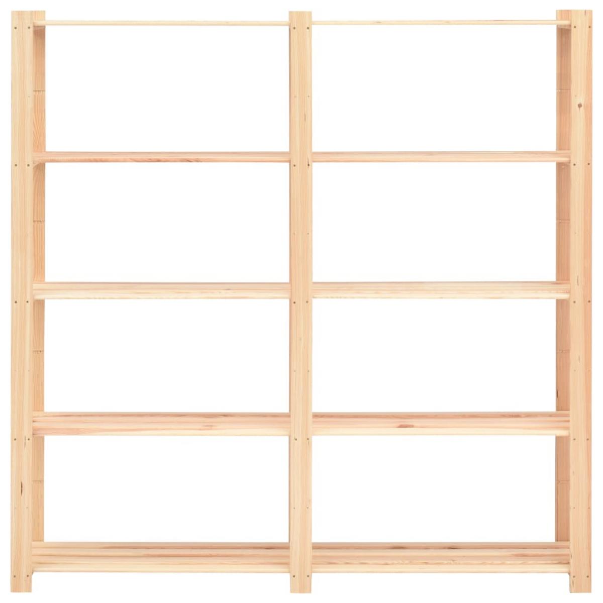 Estantería 5 niveles 2 unidades madera pino maciza 500 kg 