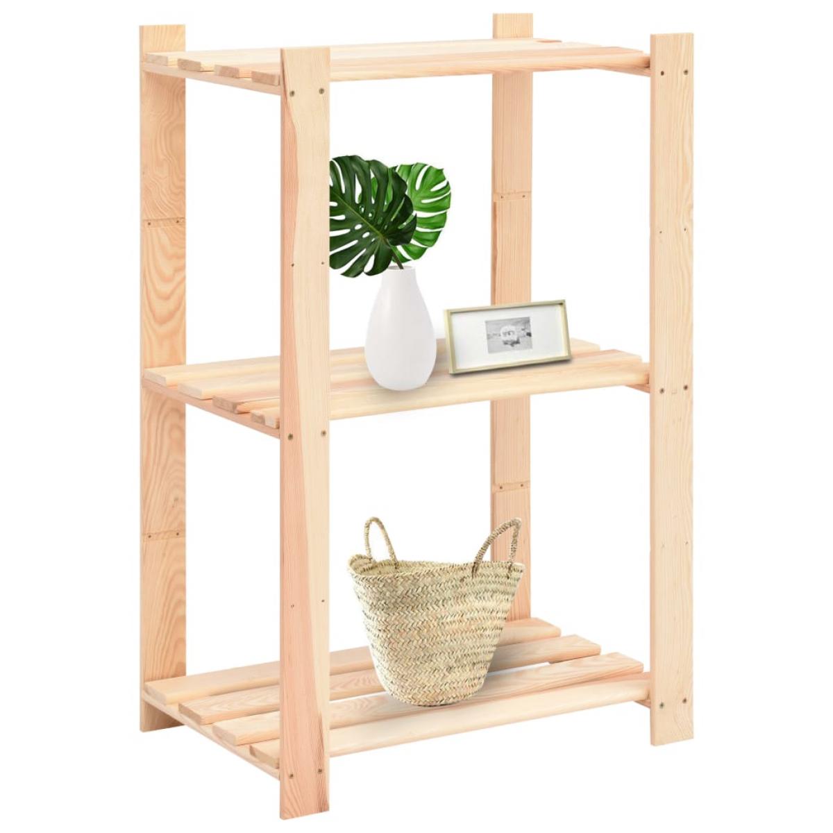 Estantería 3 niveles 3 unidades madera pino maciza 150 kg 