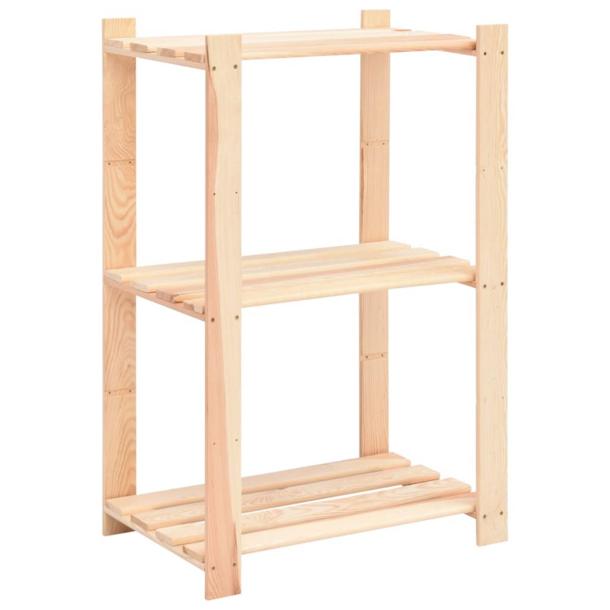 Estantería 3 niveles 3 unidades madera pino maciza 150 kg 