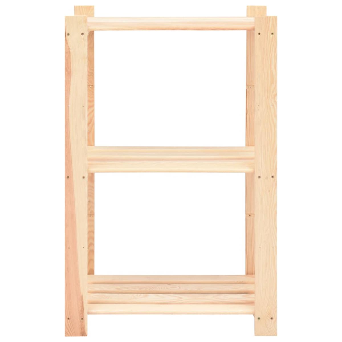 Estantería 3 niveles 3 unidades madera pino maciza 150 kg 