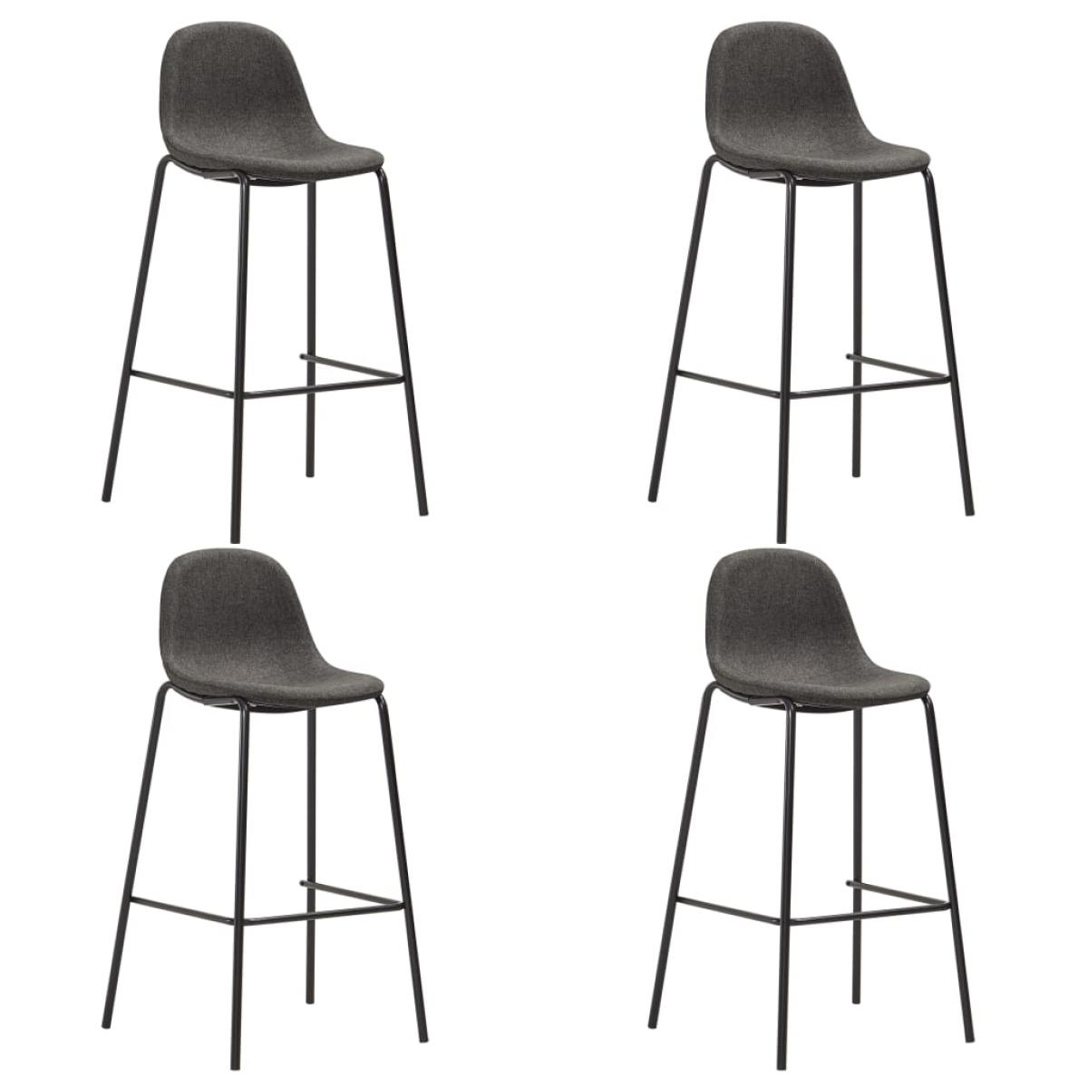 Juego de mesa alta y taburetes 5 piezas tela gris oscuro