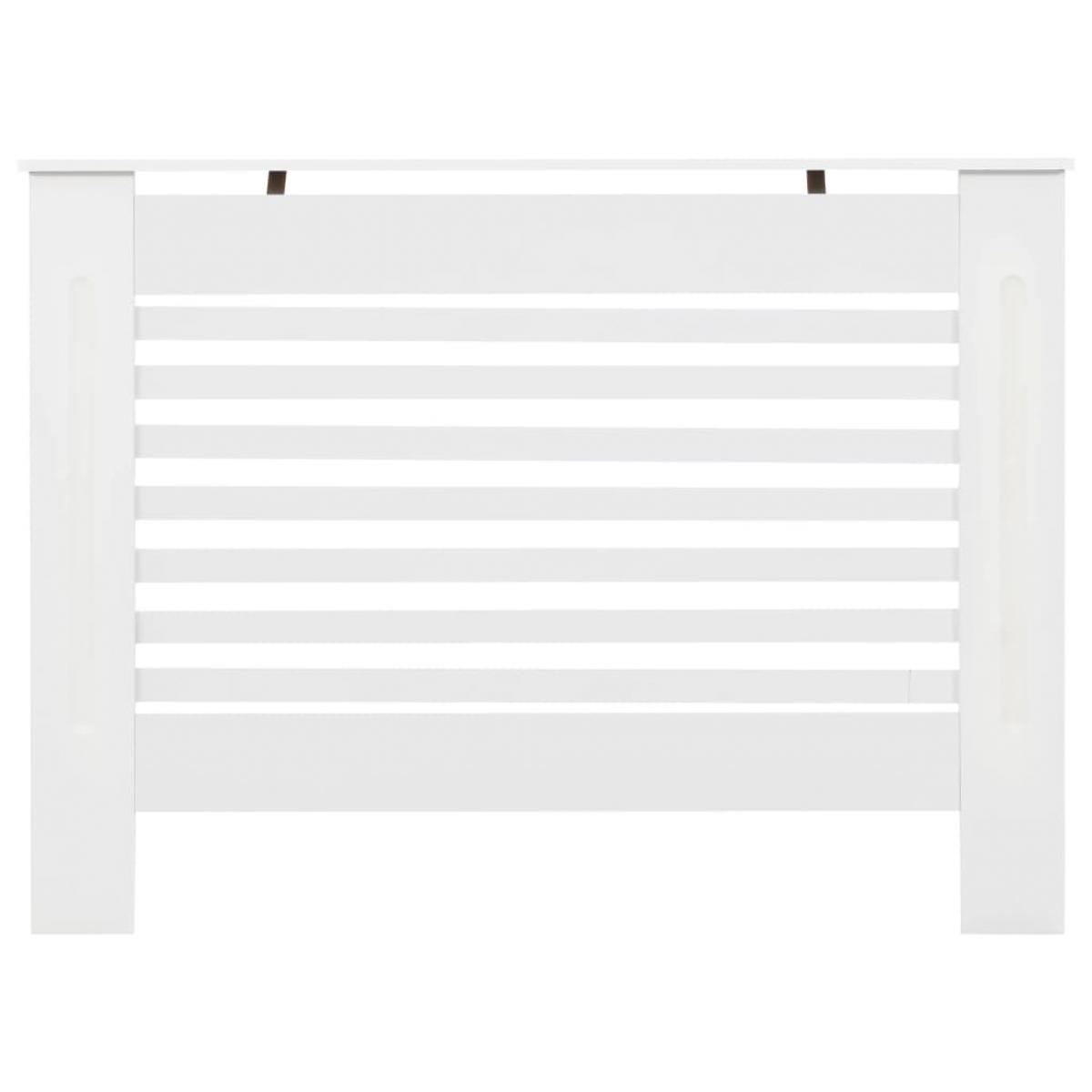 Cubiertas para radiador 2 unidades MDF blanco 112x19x81,5 cm
