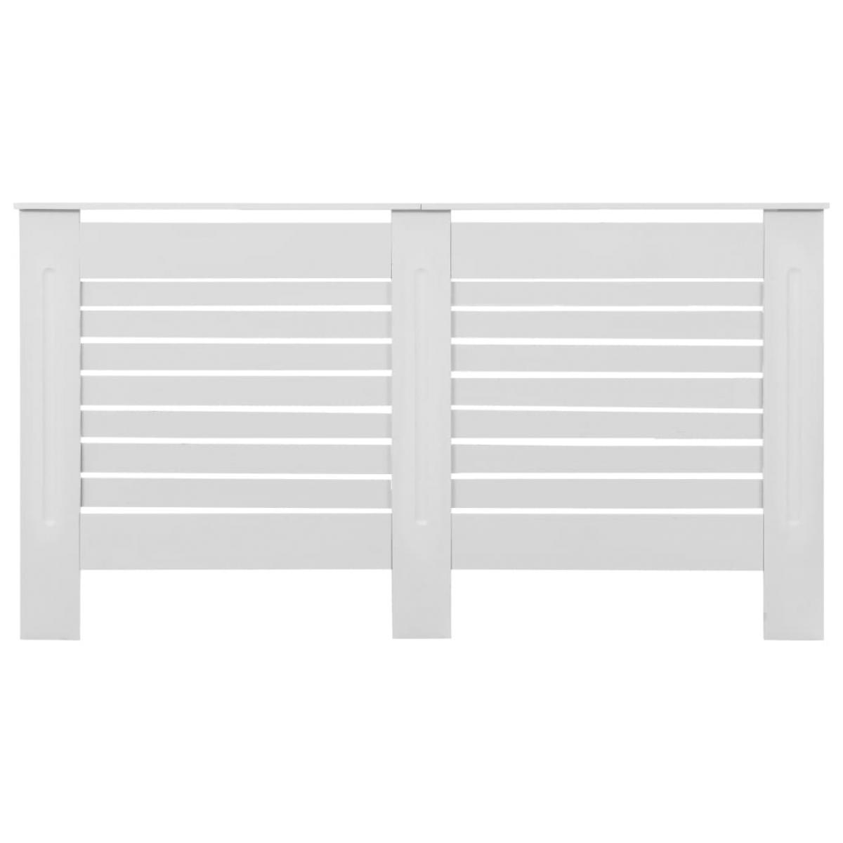 Cubiertas para radiador 2 unidades MDF blanco 152x19x81,5 cm