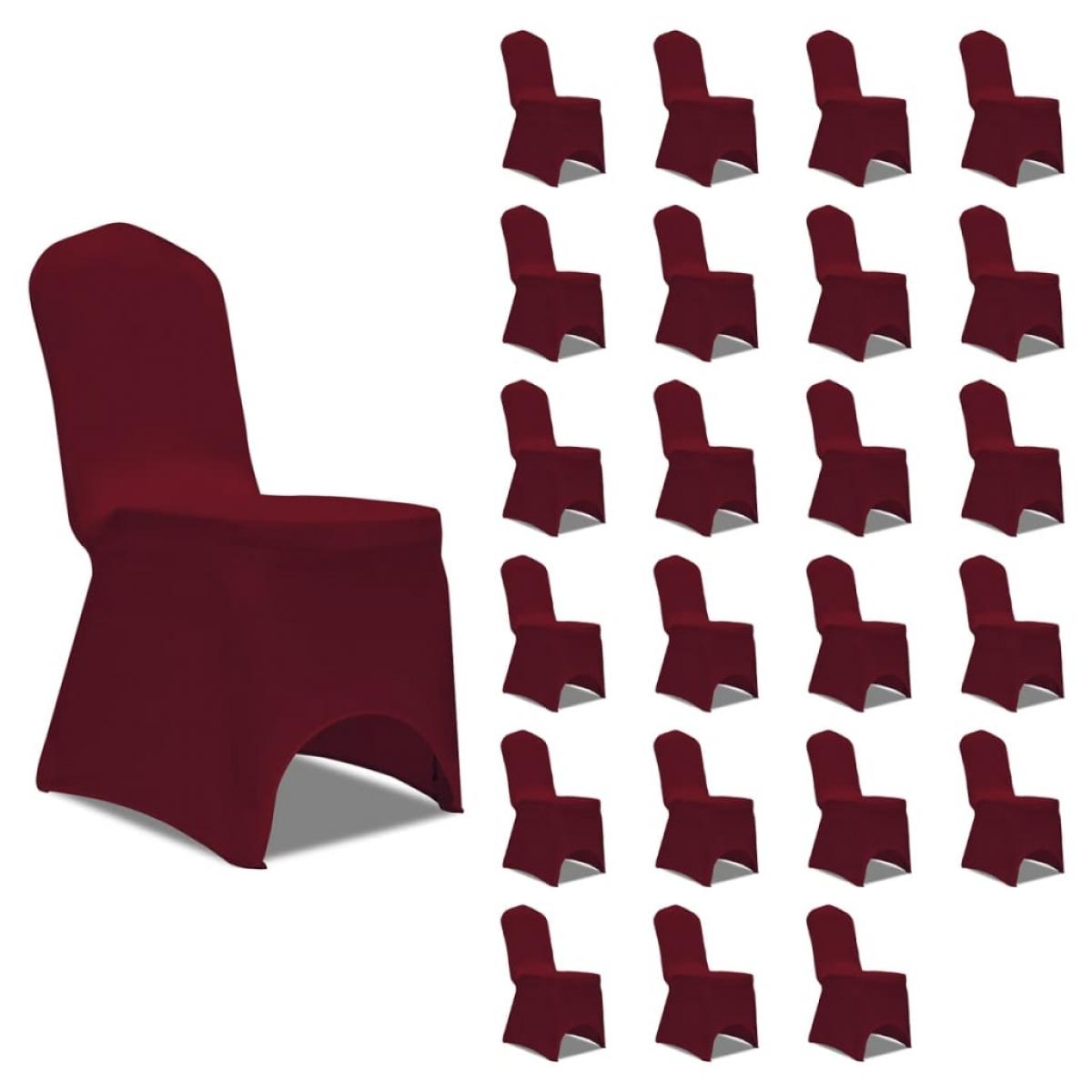 Funda de silla elástica 24 unidades color burdeos