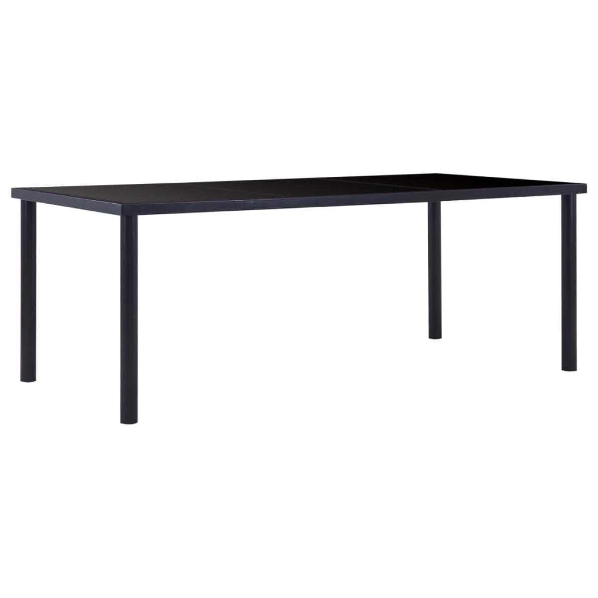 Juego de comedor 9 piezas cuero sintético negro