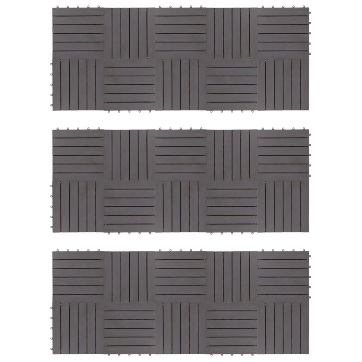 Baldosas de terraza 30 uds madera acacia gris deslavado 30x30cm