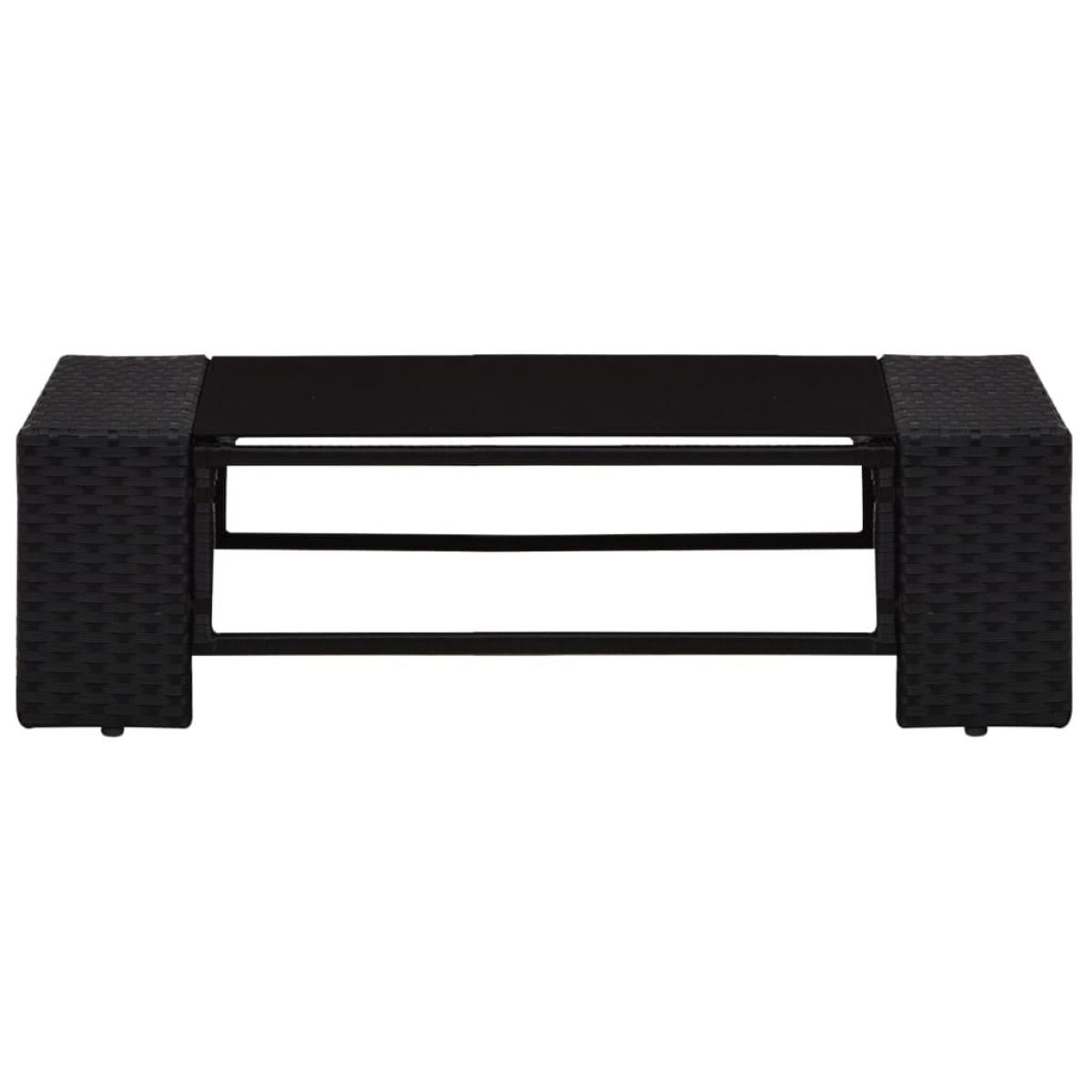Juego de muebles de jardín 4 piezas ratán sintético negro