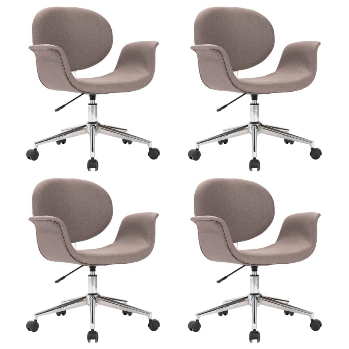 Sillas de comedor giratorias 4 unidades tela color gris taupe