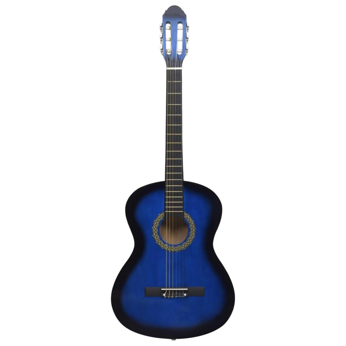 Guitarra clásica para principiantes con funda azul 4/4 39