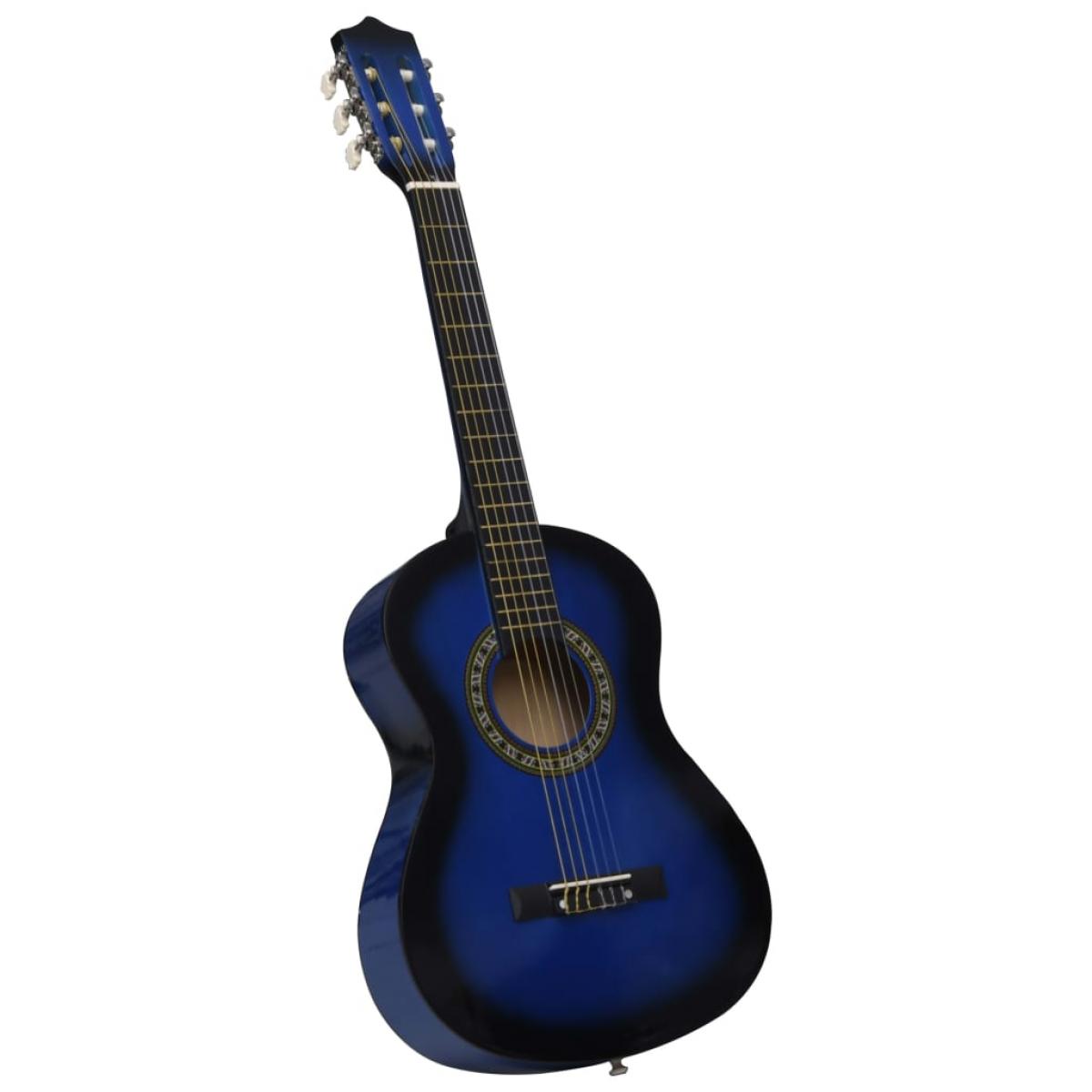 Guitarra clásica principiante y niño con funda azul 1/2 34