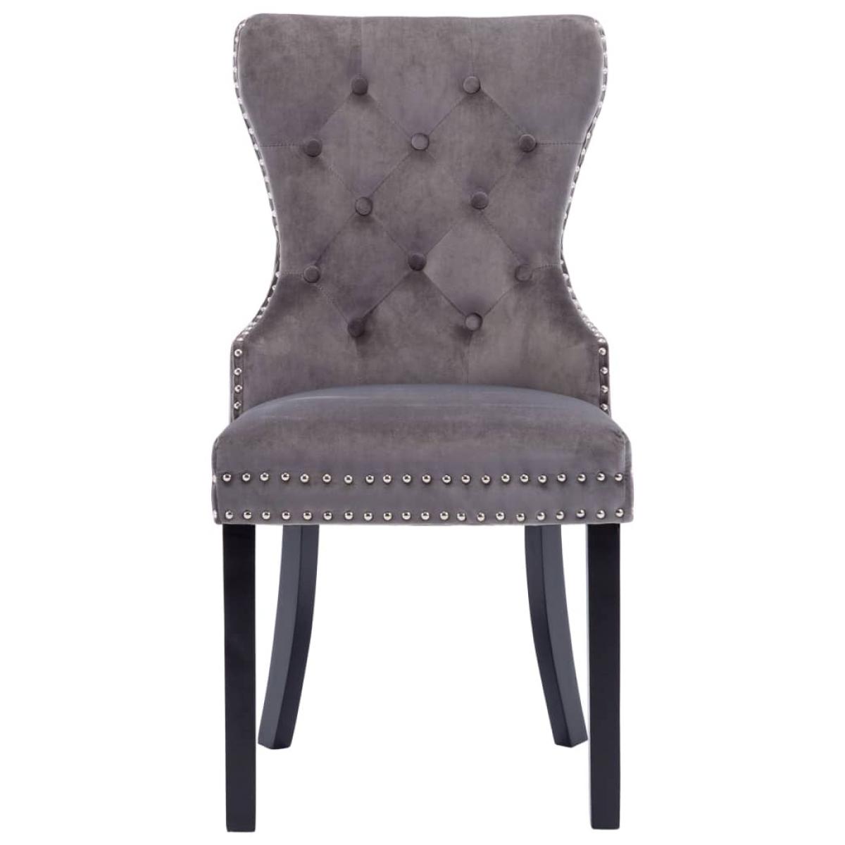 Sillas de comedor 6 unidades terciopelo gris