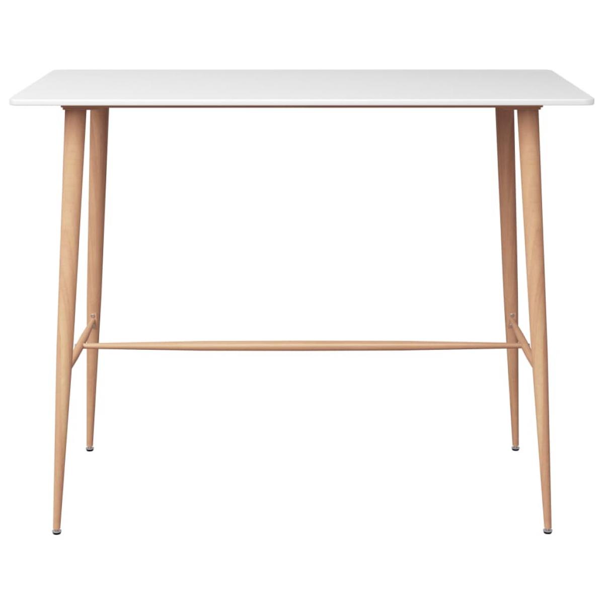 Mesa alta y taburetes de bar de 7 piezas blanco