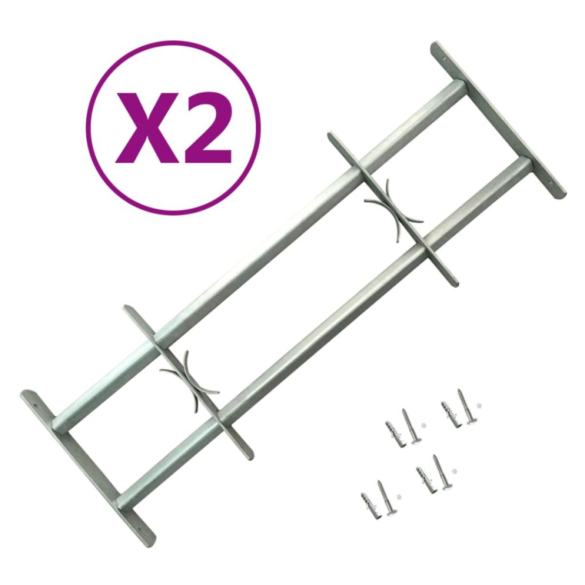 Rejas de seguridad de ventana ajustables 2 uds 700-1050 mm