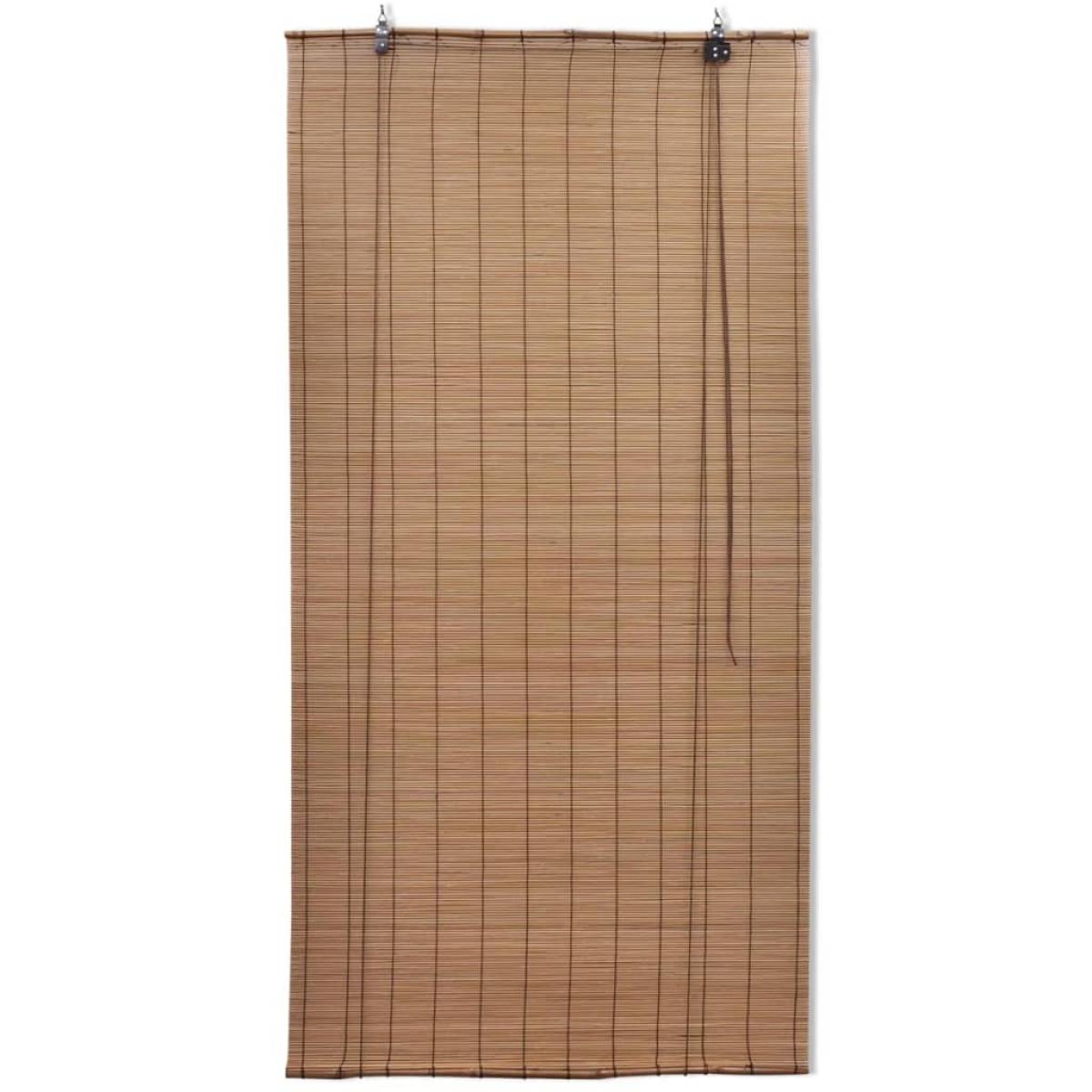 Persianas enrollables de bambú 2 piezas marrón 120x220 cm