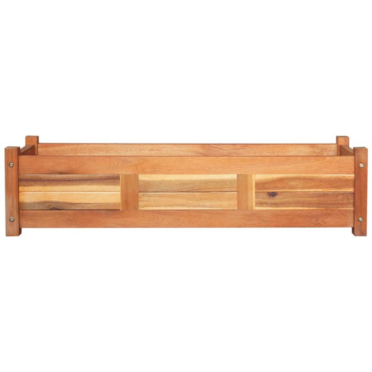Arriates elevados de jardín 2 pzas madera acacia 100x30x25 cm