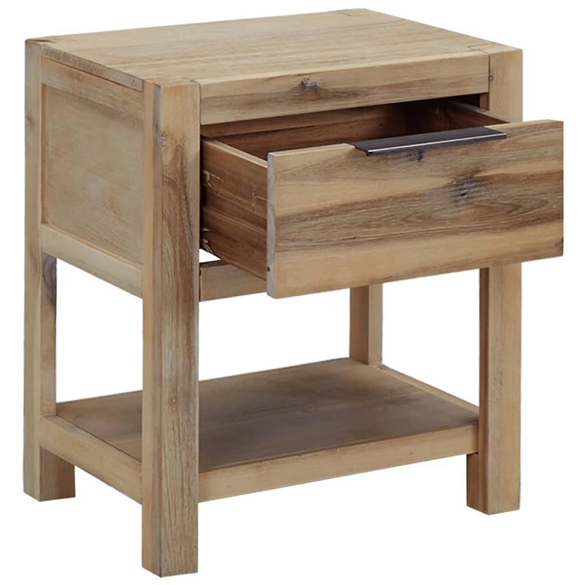 Mesitas de noche con cajones madera acacia maciza 40x30x48 cm