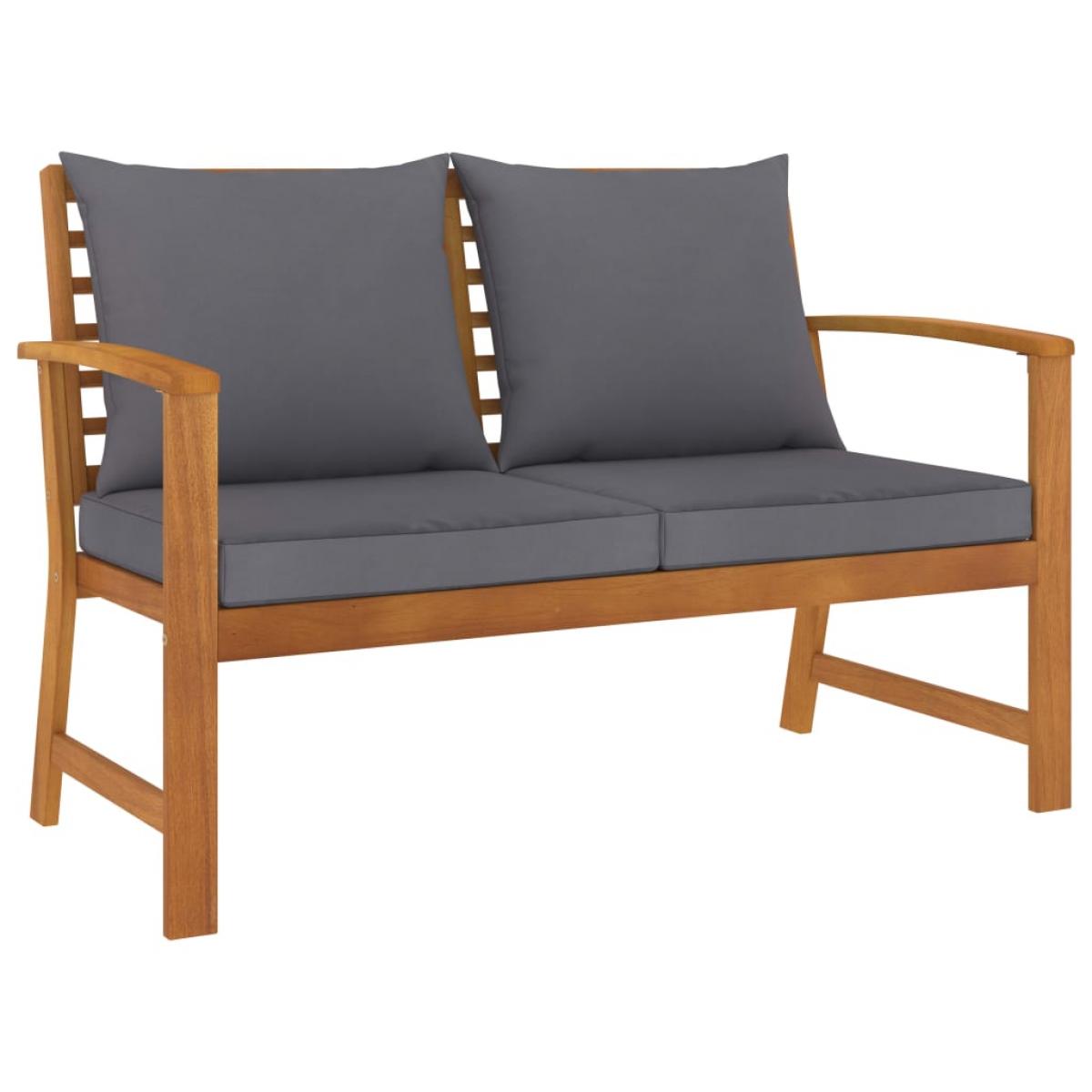 Muebles de jardín 3 pzas cojines madera maciza de acacia