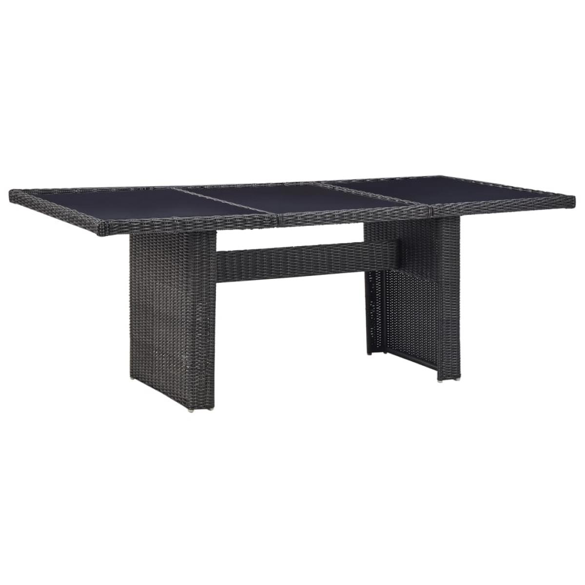 Juego de comedor de jardín 9 piezas ratán sintético negro