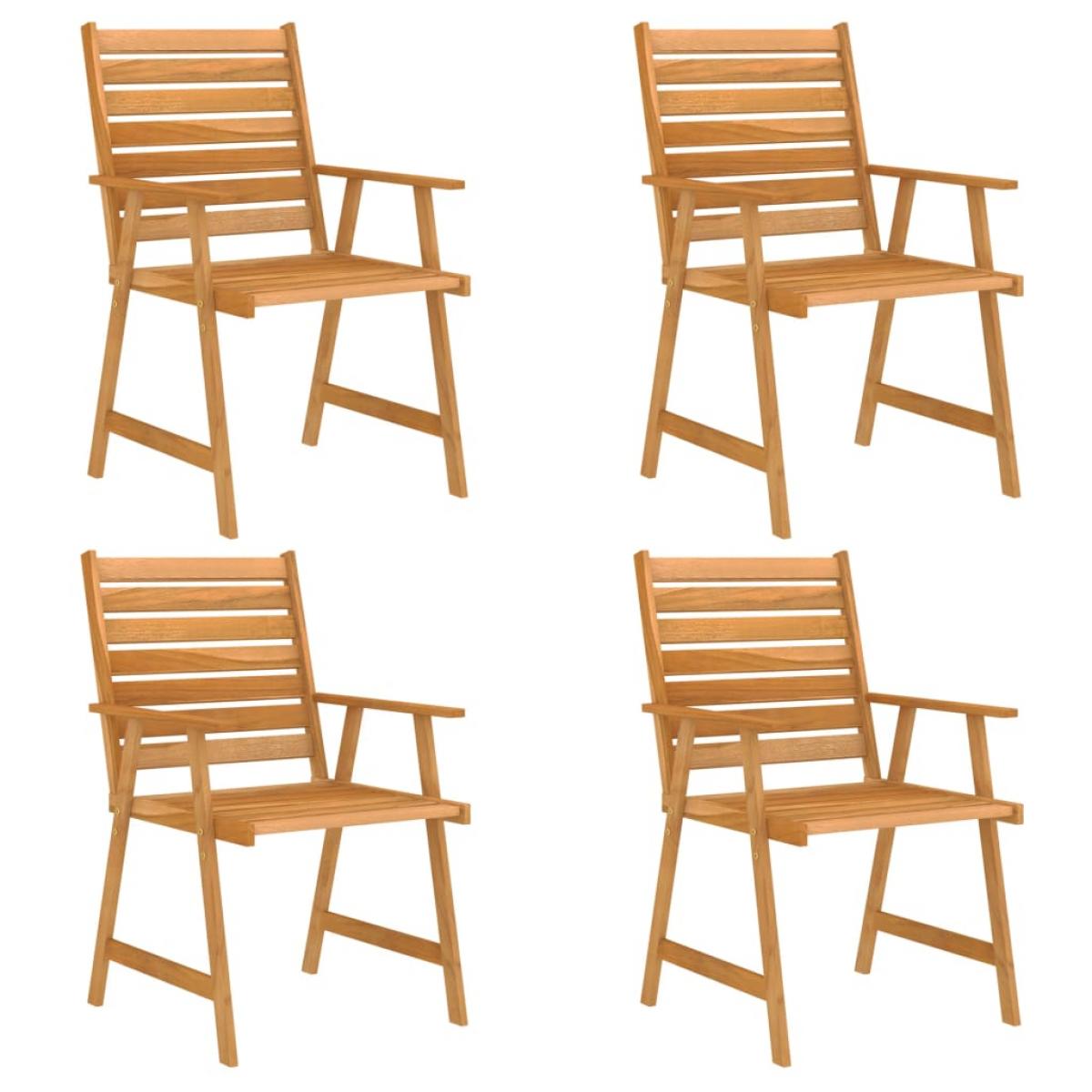 Juego de comedor para jardín 5 piezas madera maciza de acacia