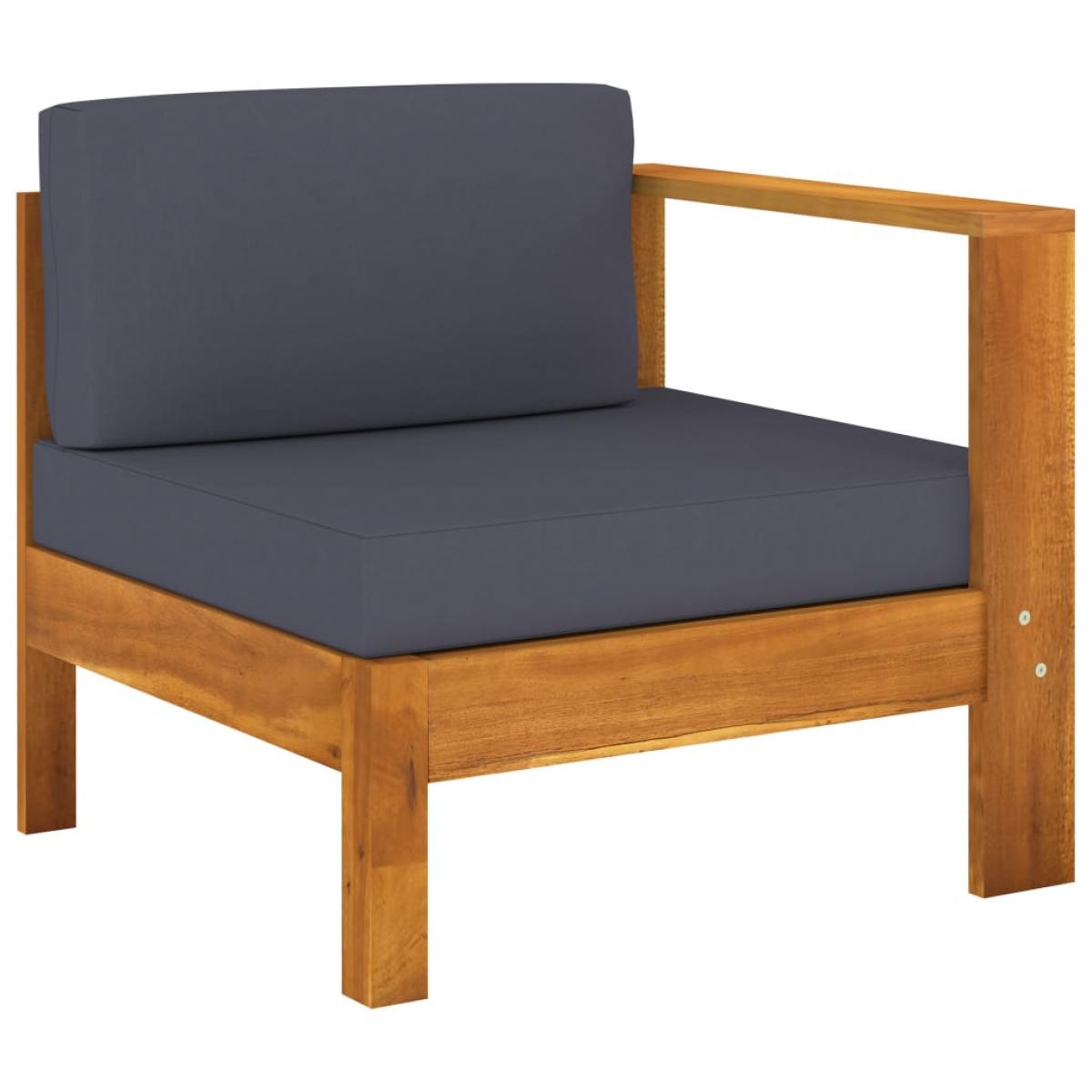 Muebles de jardín 9 pzas con cojines madera acacia gris oscuro