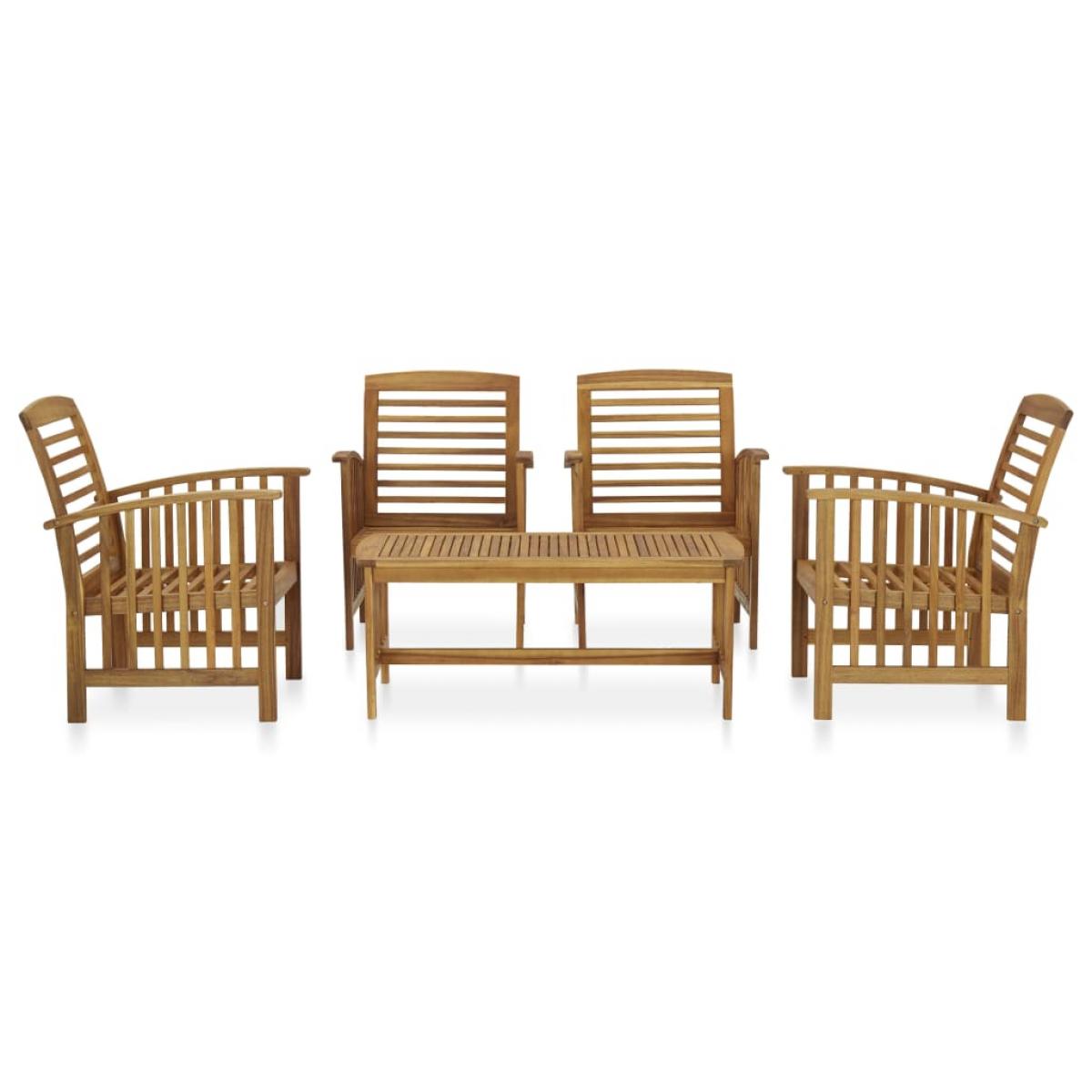 Juego de muebles de jardín 5 piezas madera maciza de acacia