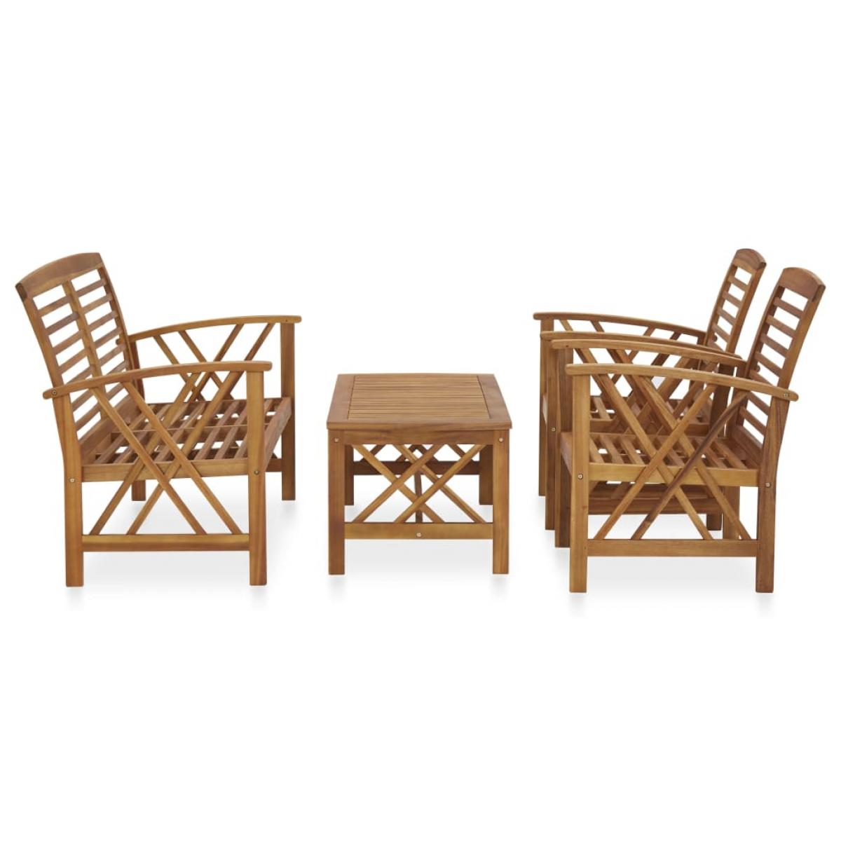 Juego de muebles de jardín 4 piezas madera maciza de acacia