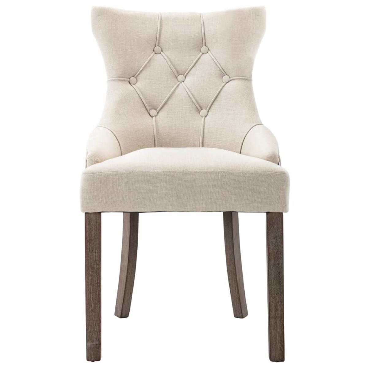Sillas de comedor 4 unidades tela beige
