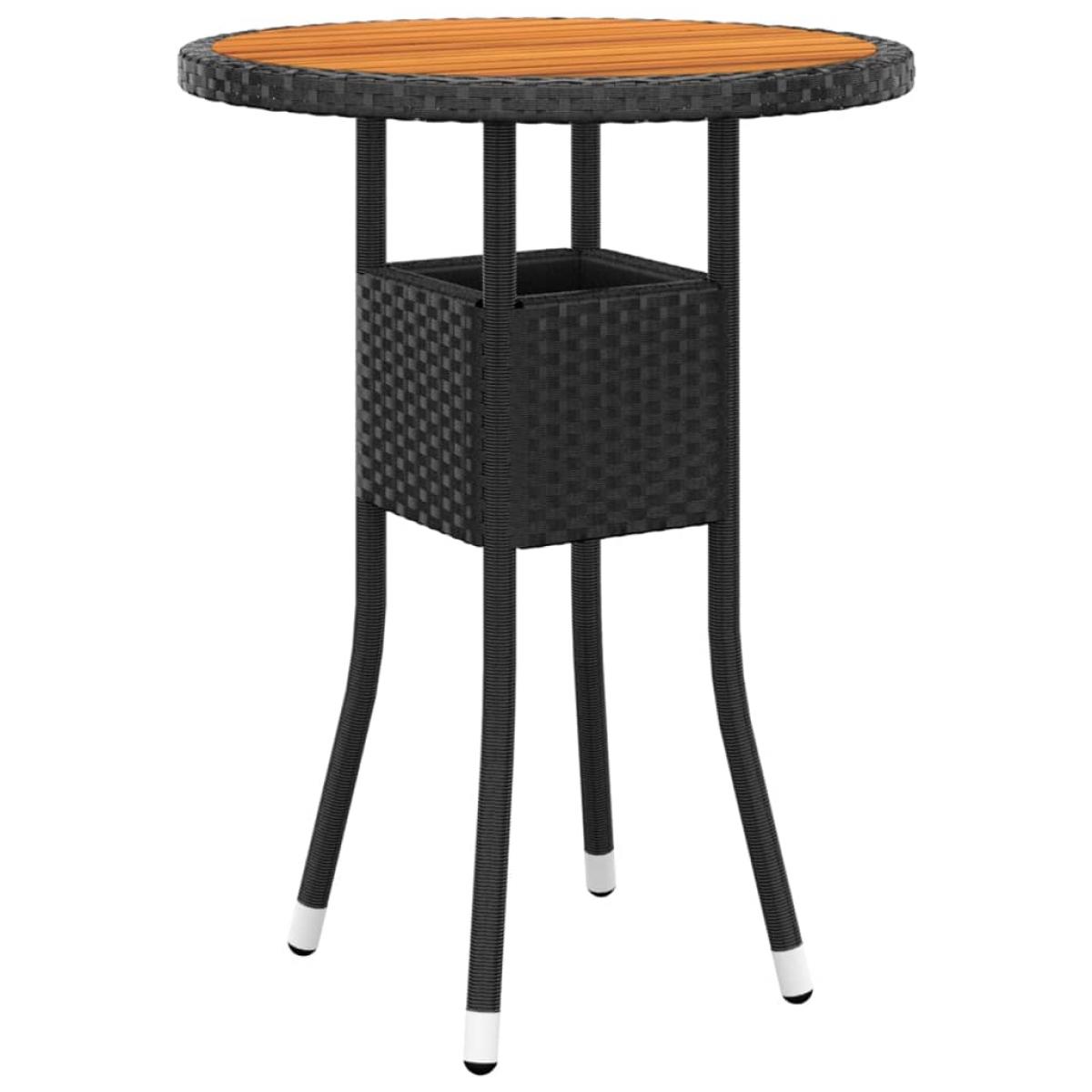 Juego de comedor de jardín 3 piezas ratán sintético negro