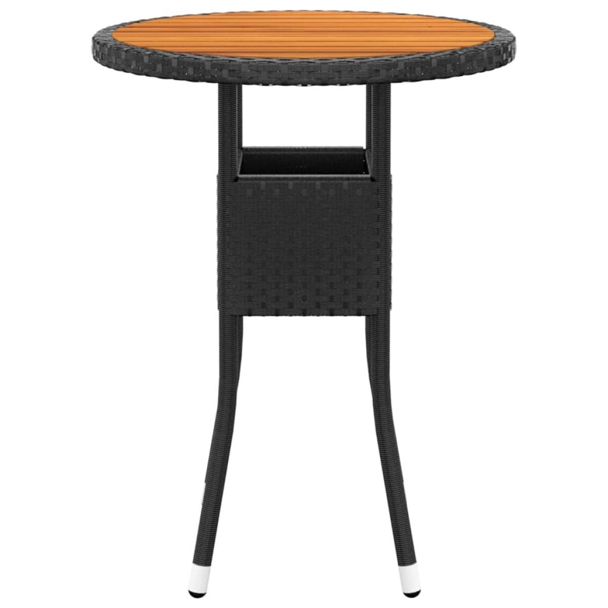 Juego de comedor de jardín 3 piezas ratán sintético negro