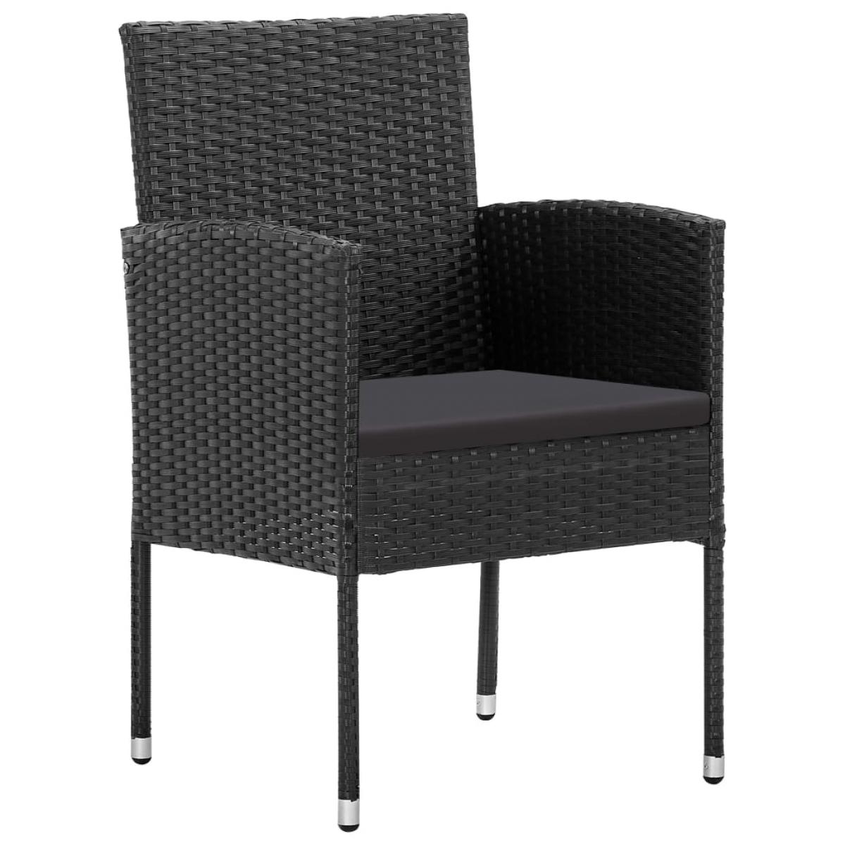 Juego de comedor para jardín 7 piezas ratán sintético negro