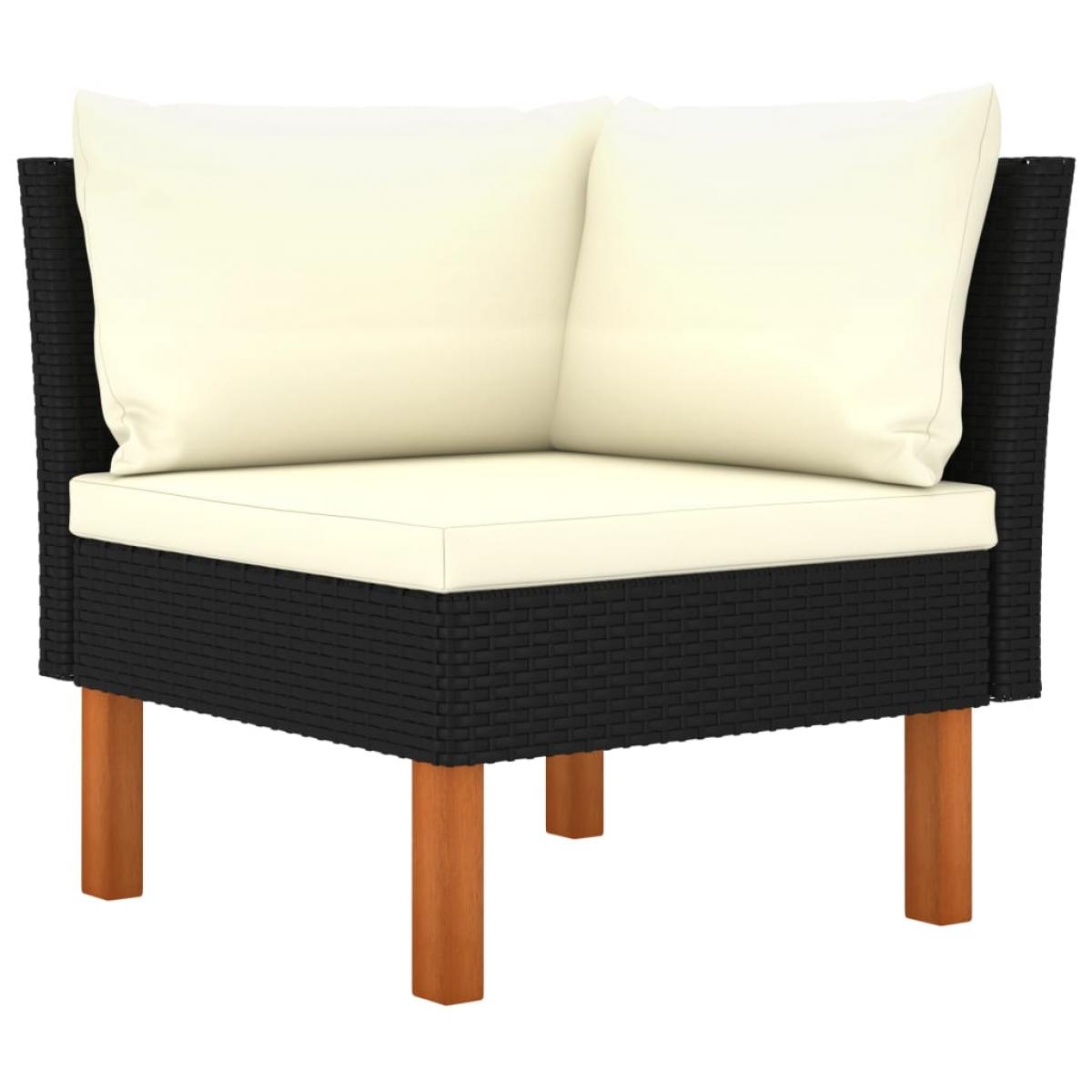 Set de muebles de jardín 12 pzas y cojines ratán sintético negro