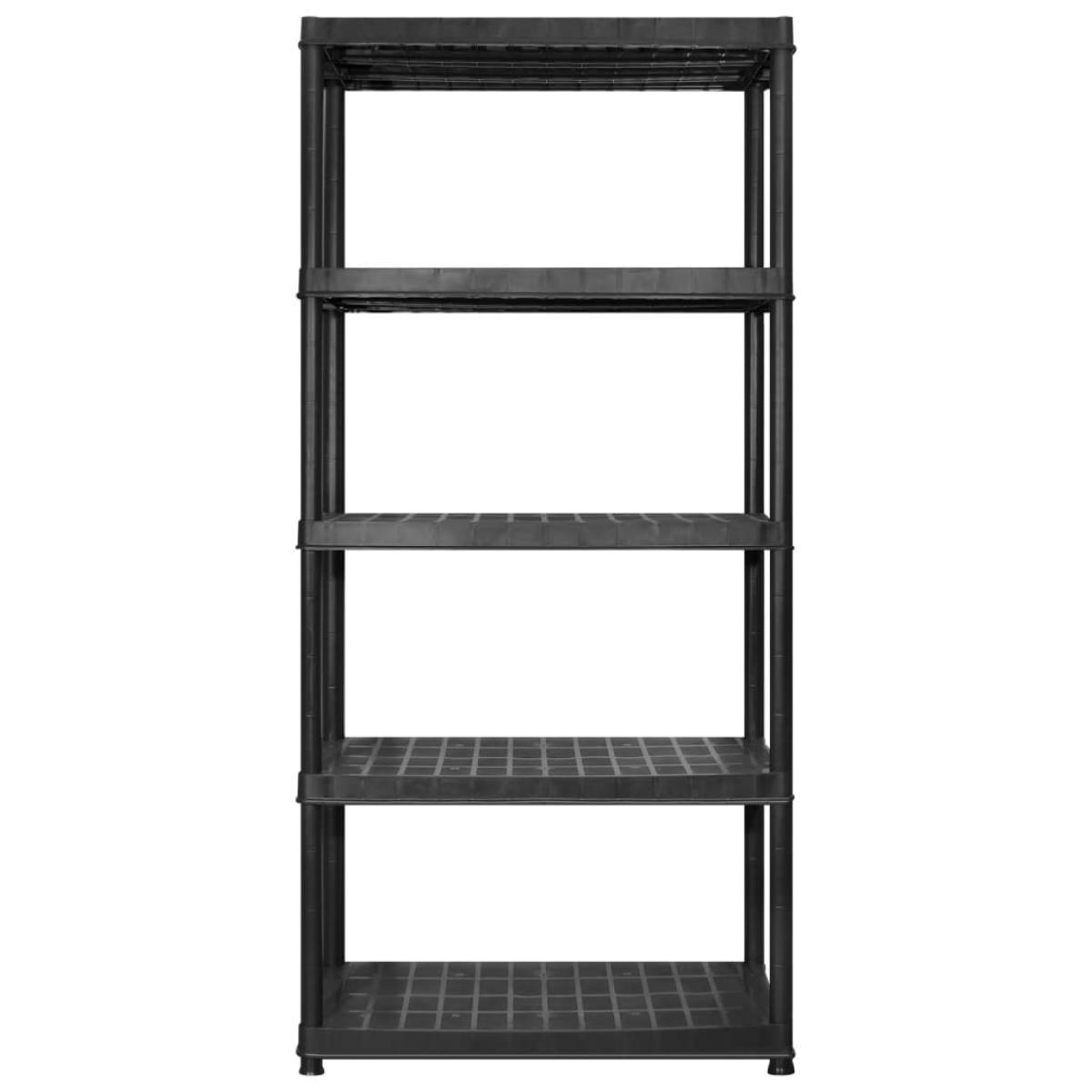 Estanterías almacenaje 5 niveles plástico negro 183x45,7x185cm