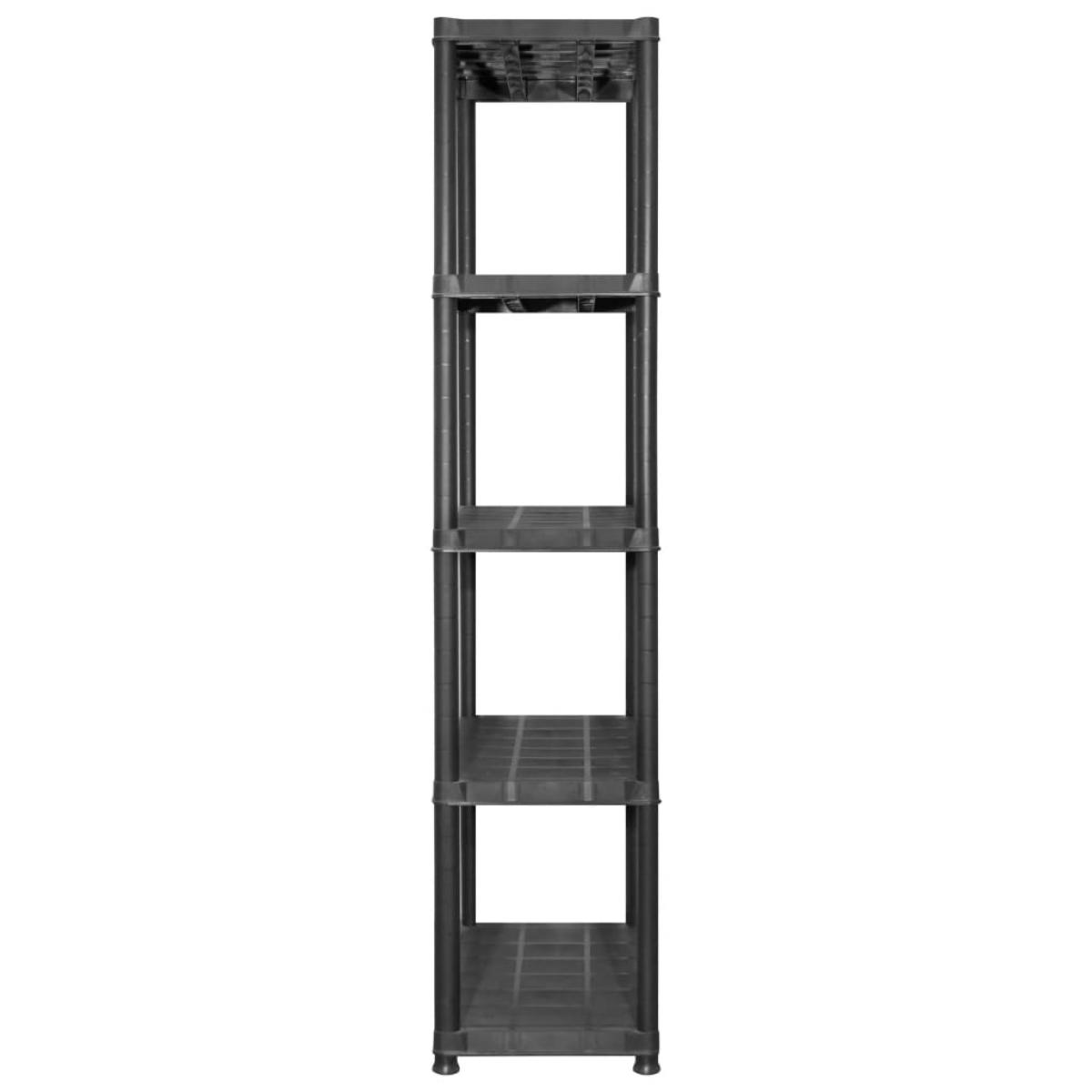 Estanterías de almacenaje 5 niveles plástico negro 213x38x170cm