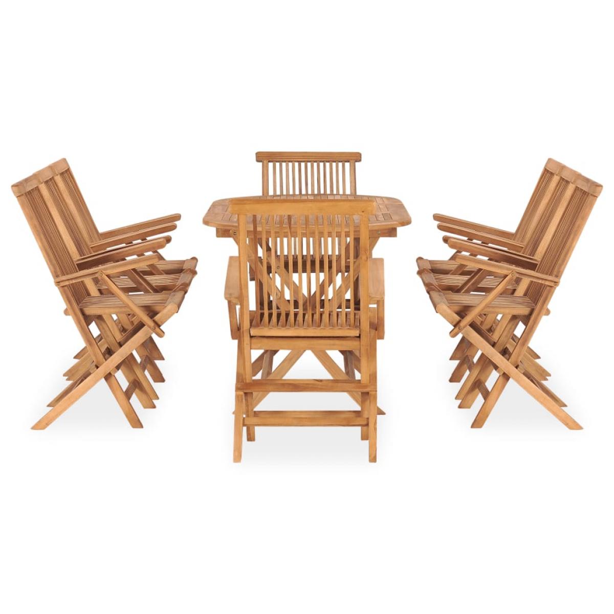 Set de comedor de jardín plegable 9 pzas madera maciza de teca