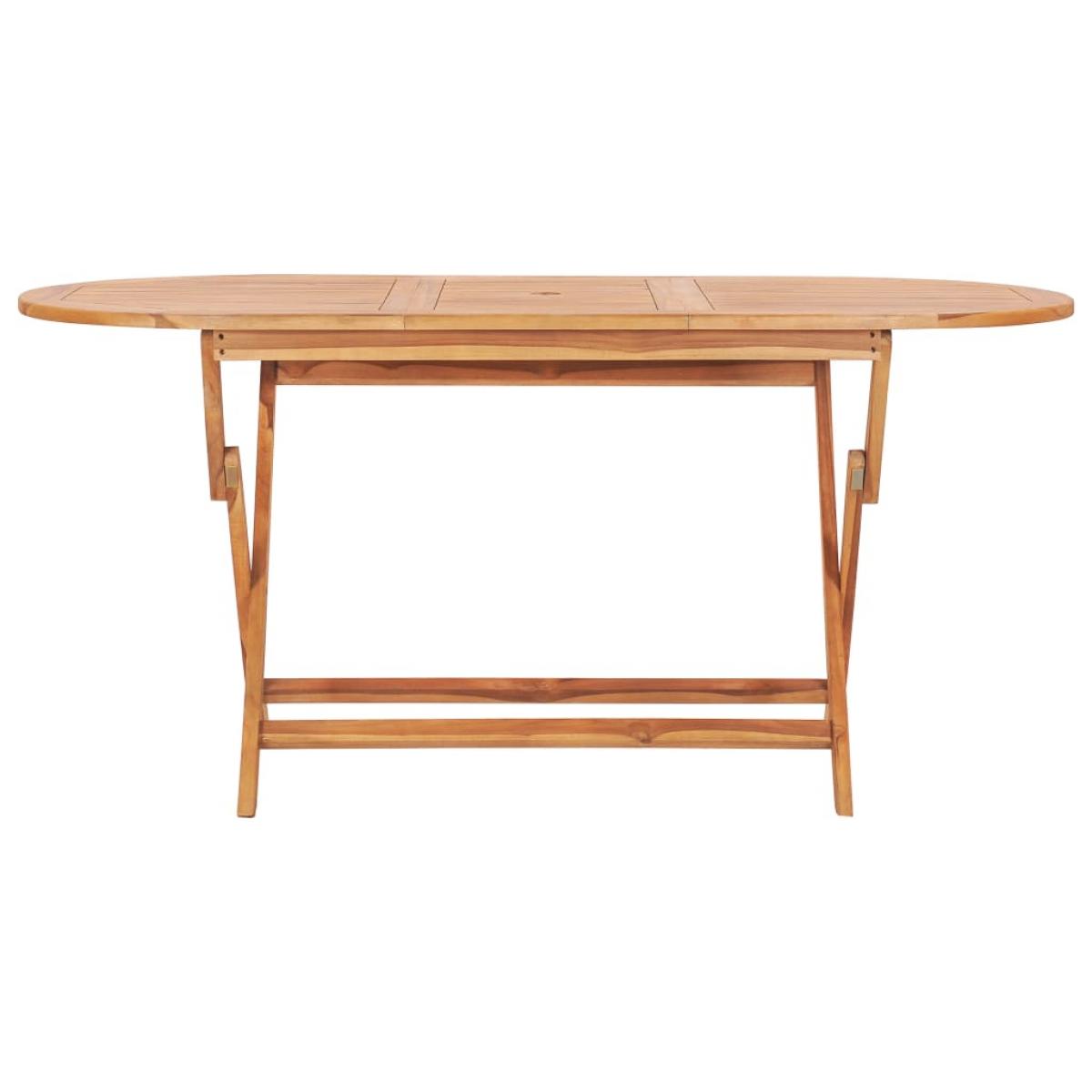 Set de comedor de jardín plegable 9 pzas madera maciza de teca