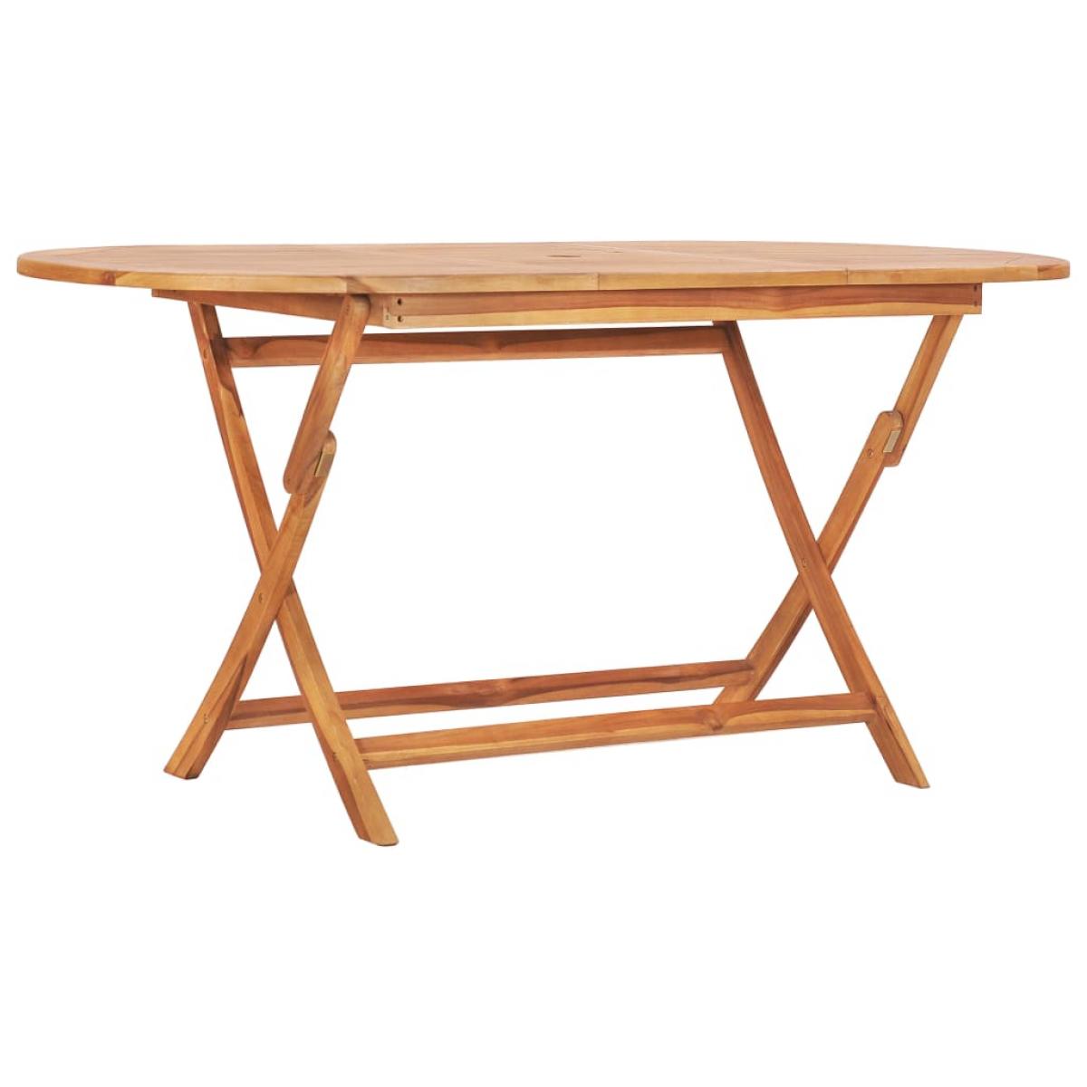 Set de comedor de jardín plegable 9 pzas madera maciza de teca