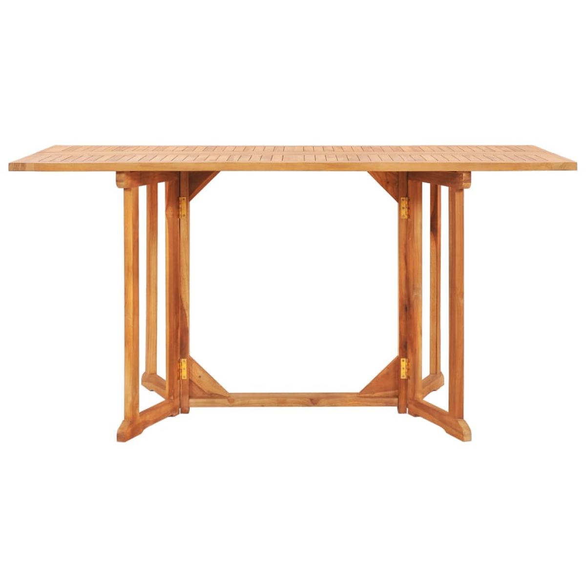 Set comedor de jardín plegable 7 piezas madera maciza de teca