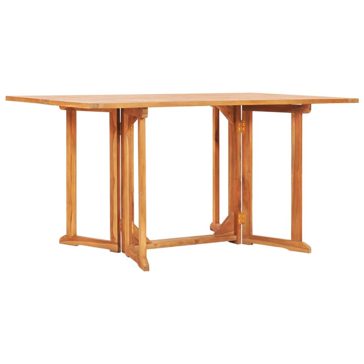 Set comedor de jardín plegable 7 piezas madera maciza de teca