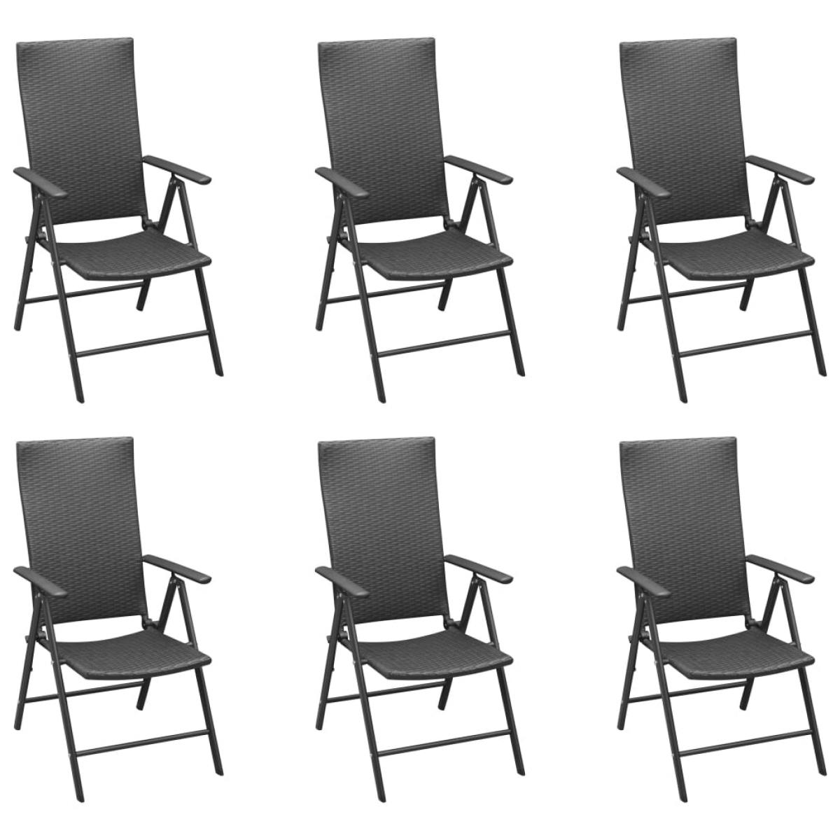 Juego de comedor para jardín 7 piezas negro