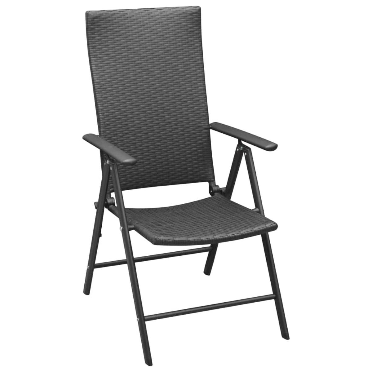 Juego de comedor para jardín 7 piezas negro
