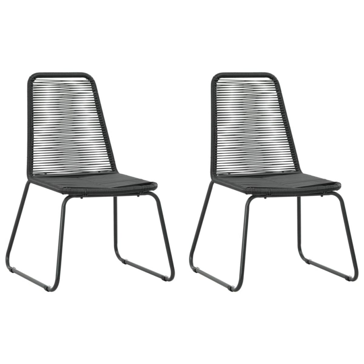 Set de comedor de jardín de 3 piezas PVC ratán negro