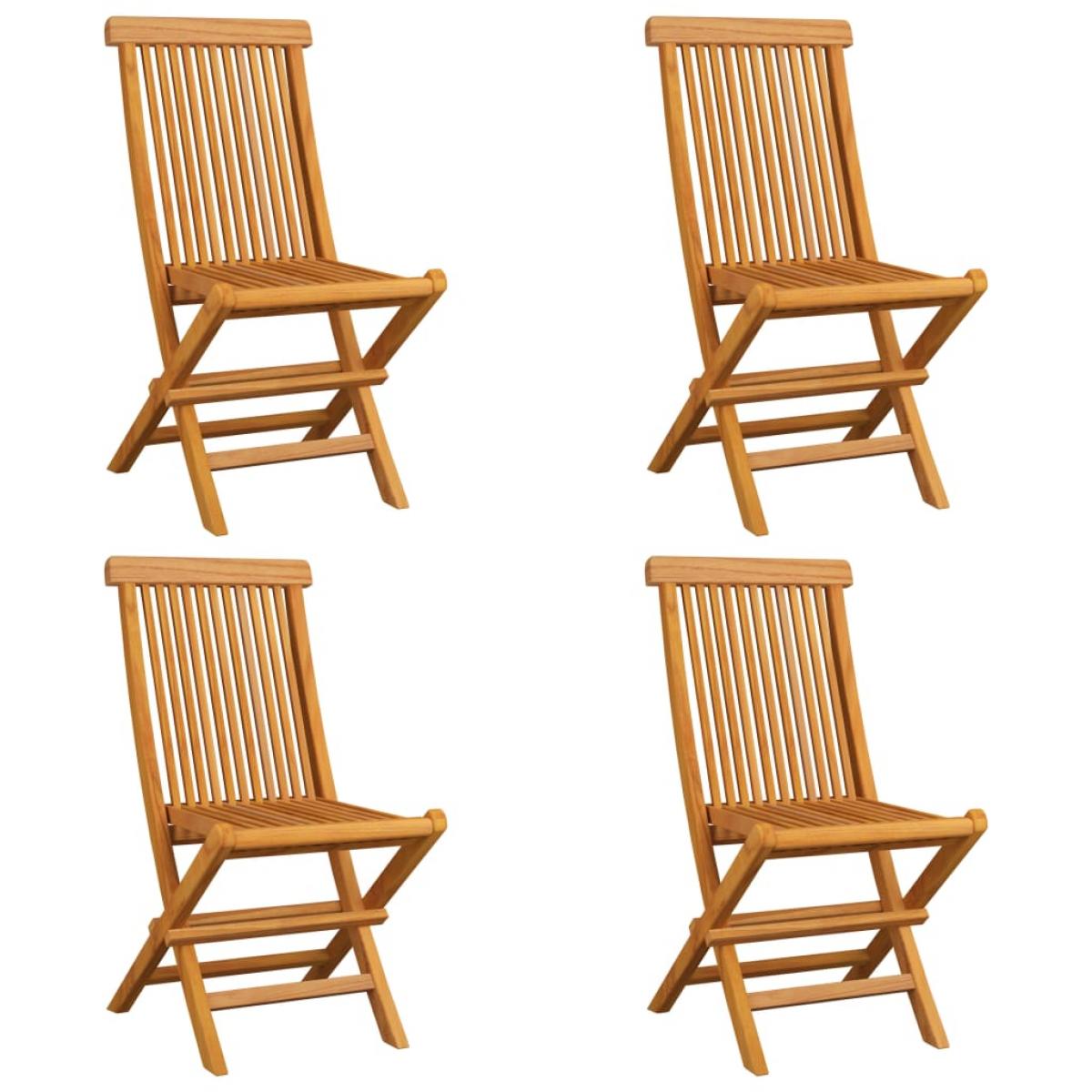 Sillas de jardín 4 uds con cojines verde brillante madera teca