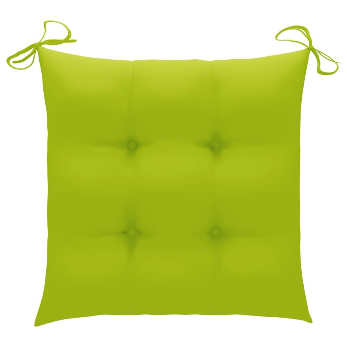 Silla mecedora de madera maciza teca con cojín verde brillante