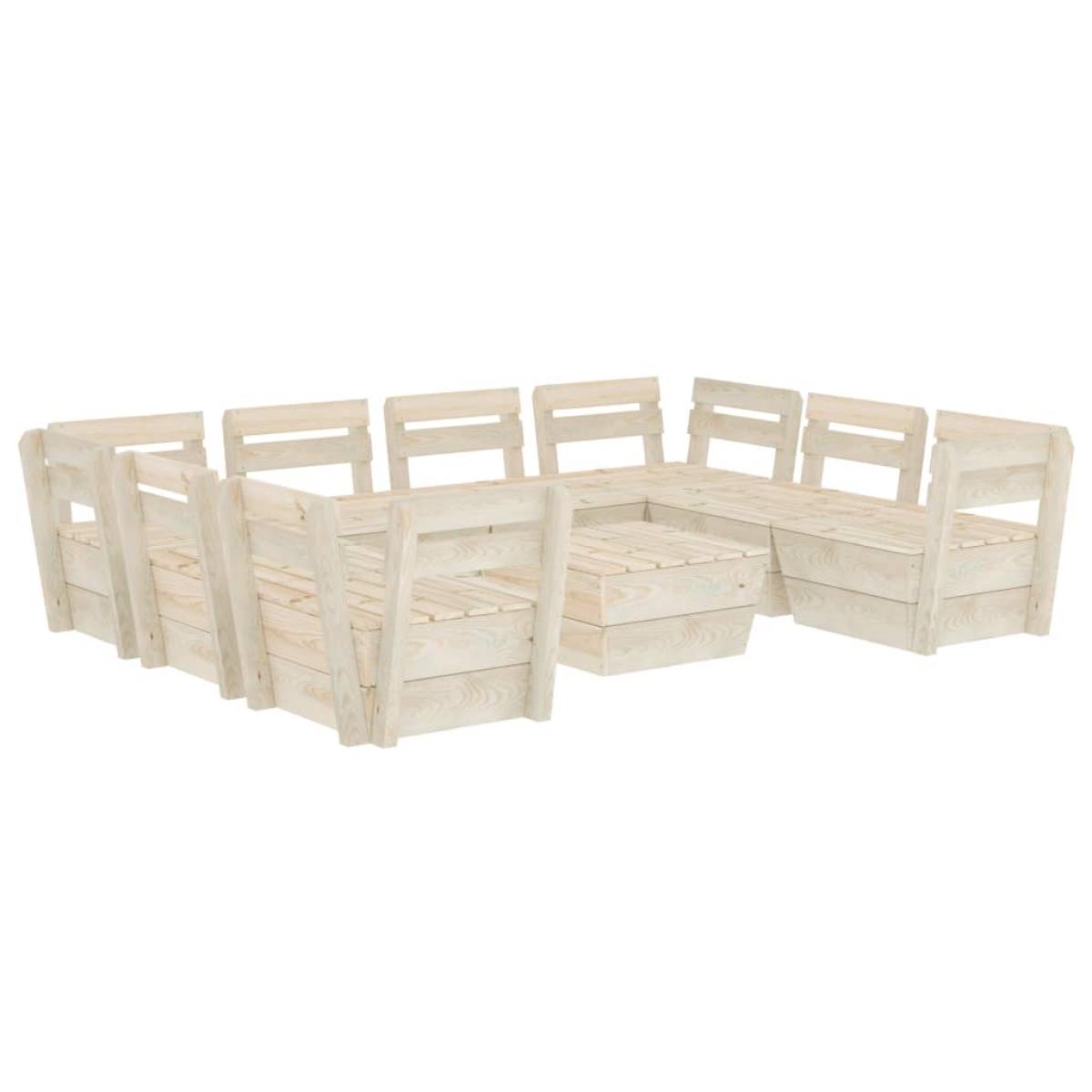 Muebles de palés para jardín 9 pzas madera de abeto impregnada