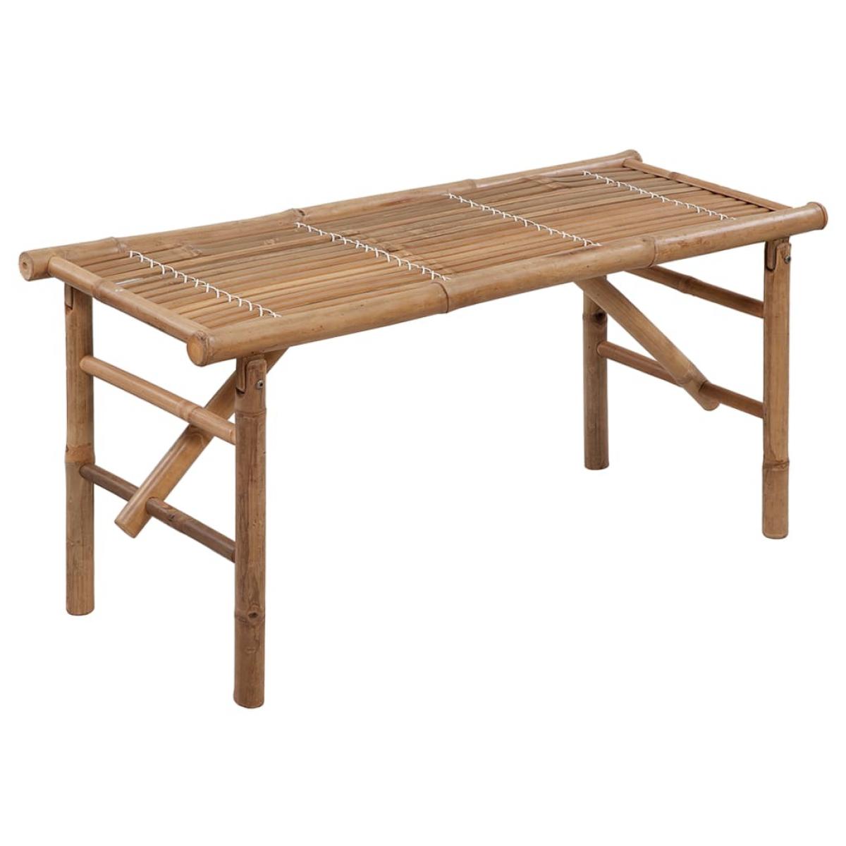 Banco de jardín plegable con cojín bambú 118 cm