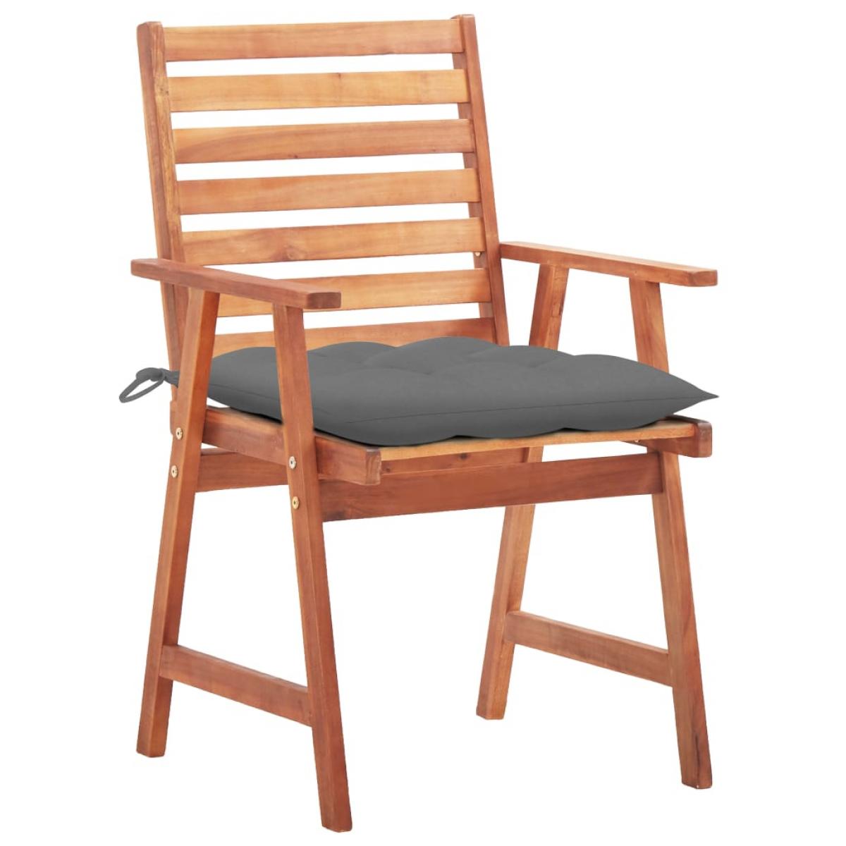 Sillas comedor de jardín 2 uds madera maciza acacia y cojines