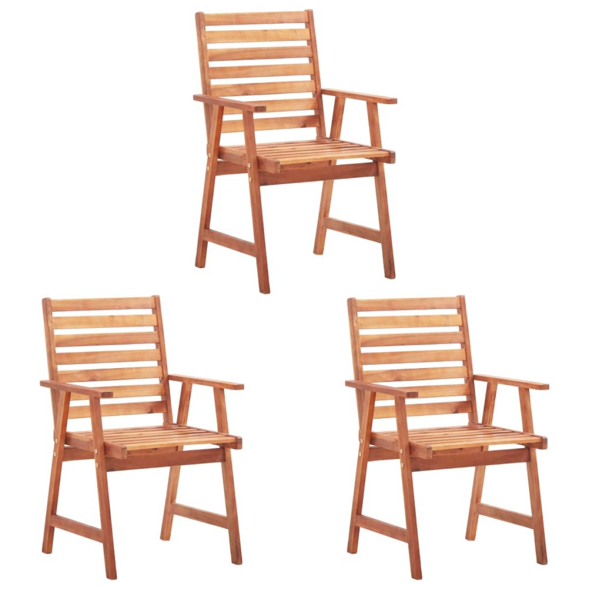 Sillas comedor de jardín 3 uds madera maciza acacia y cojines