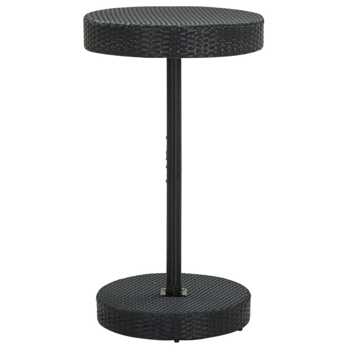 Set de muebles de bar de jardín 3 piezas ratán sintético negro