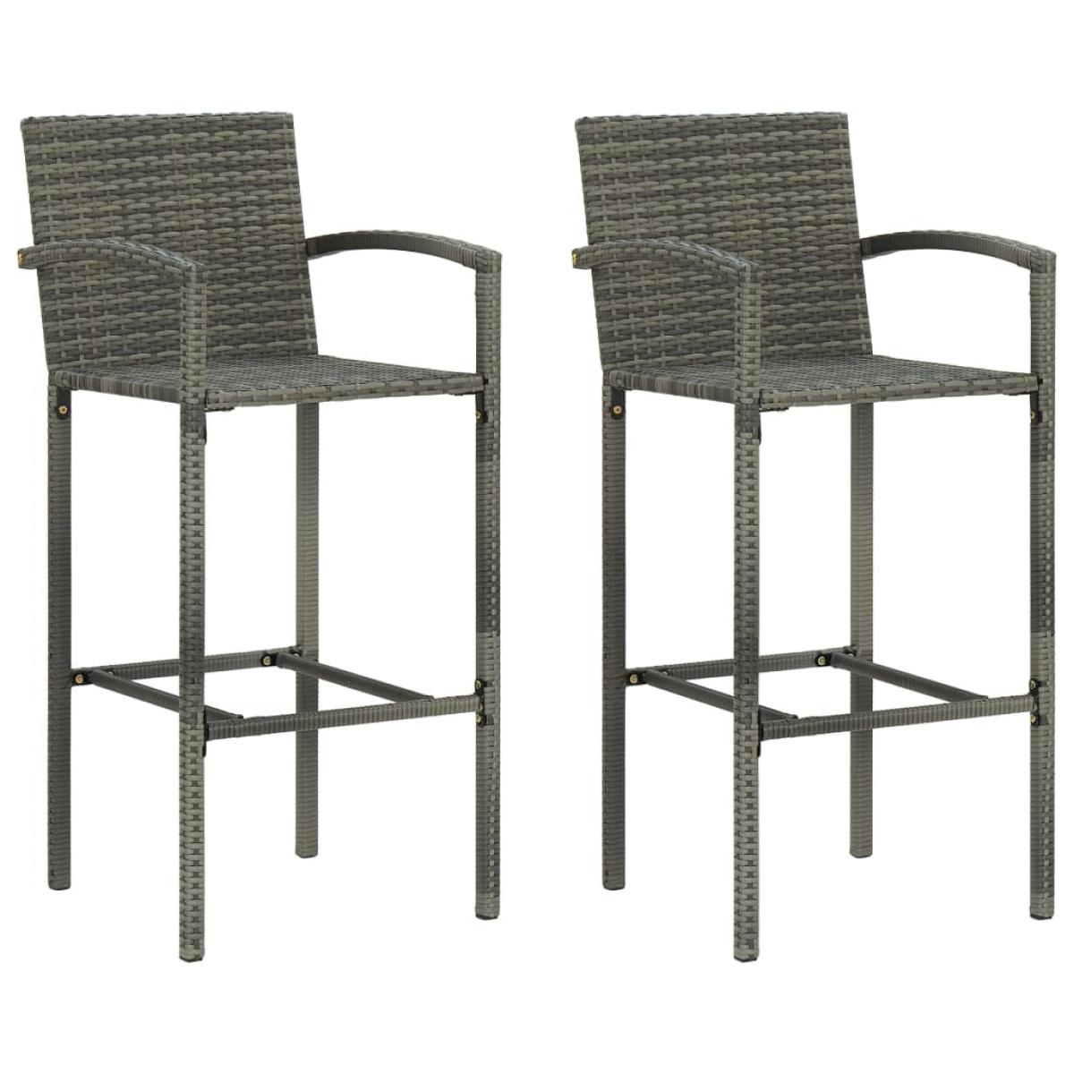 Set de muebles de bar de jardín 3 piezas gris