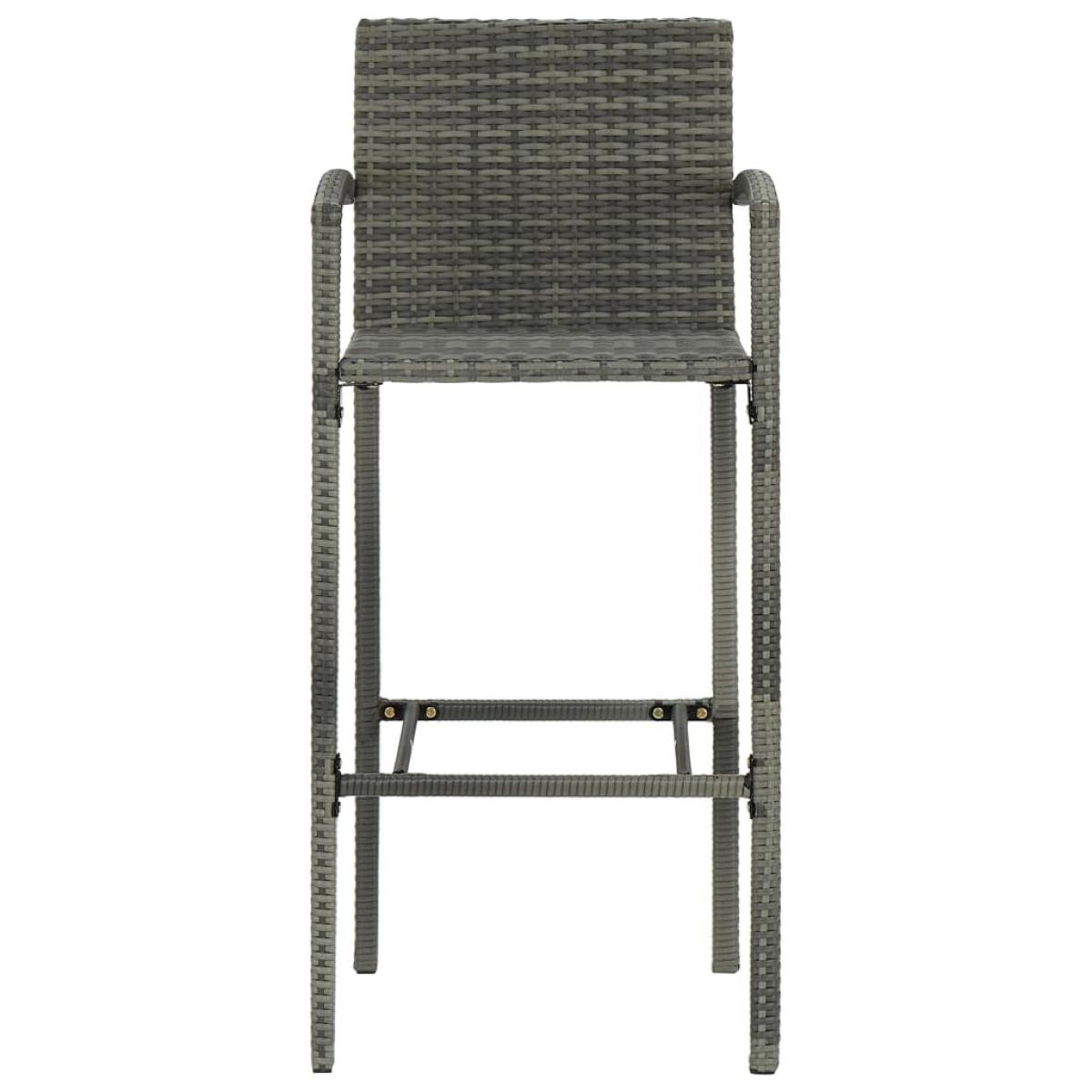 Set de muebles de bar de jardín 3 piezas gris